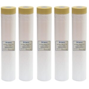 SKmax PRE-TAPED MASKING FILM PAINTER'S PLASTIC 8 FEET BY 66 FEET 5ROLLS