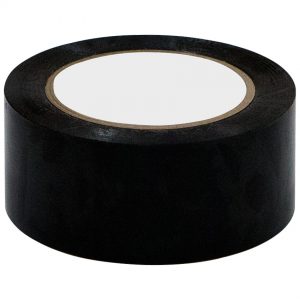 VINYL FLOOR SAFETY MARKING TAPE, 2" x 36 YDS, 6MIL, PVC, BLACK COLOR (6 Rolls)