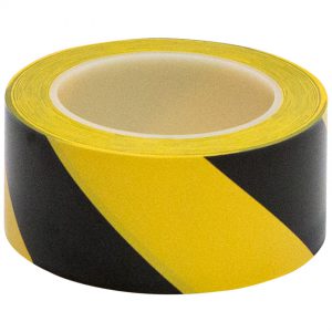 VINYL FLOOR SAFETY MARKING TAPE, 2" x 36 YDS, 6MIL, PVC, YELLOW/BLACK COLOR (6 Rolls)