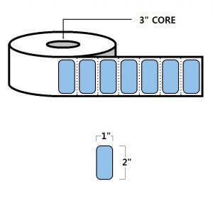 DIRECT THERMAL LABELS - 2" X 1", BLUE (PMS283)