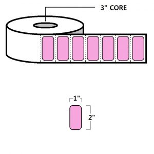 DIRECT THERMAL LABELS - 2" X 1", PINK (PMS236)