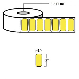 DIRECT THERMAL LABELS - 2" X 1", YELLOW (PMS101)