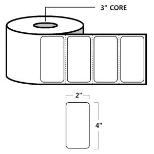 DIRECT THERMAL LABELS - 4" X 2", WHITE