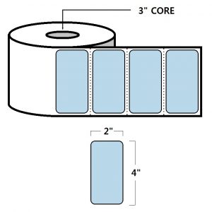 DIRECT THERMAL LABELS - 4" X 2", BLUE (PMS290)