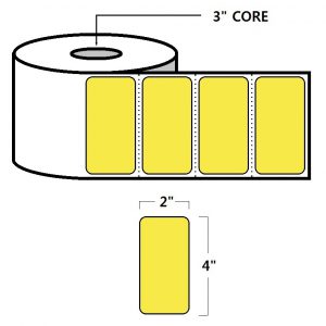 DIRECT THERMAL LABELS - 4" X 2", YELLOW (PMS101)