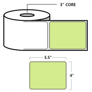 DIRECT THERMAL LABELS - 4" X 5.5", GREEN (PMS372)