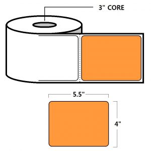 DIRECT THERMAL LABELS - 4" X 5.5", ORANGE (PMS 1495)