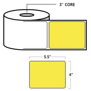 DIRECT THERMAL LABELS - 4" X 5.5", YELLOW (PMS 101)