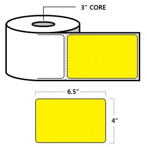 DIRECT THERMAL LABELS - 4" X 6.5", YELLOW (PMS101)