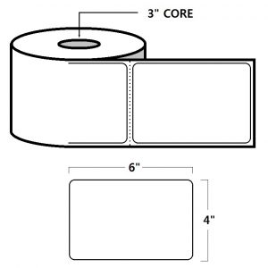 DIRECT THERMAL LABELS - 4" X 6", WHITE