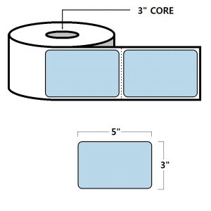 THERMAL TRANSFER LABELS - 3" X 5", BLUE (PMS290)