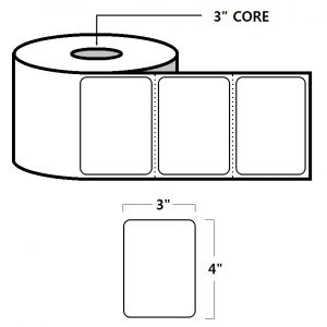 THERMAL TRANSFER LABELS - 4" X 3", WHITE