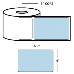 THERMAL TRANSFER LABELS - 4" X 6.5", BLUE (PMS290)
