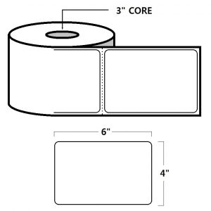 THERMAL TRANSFER LABELS - 4" X 6", WHITE