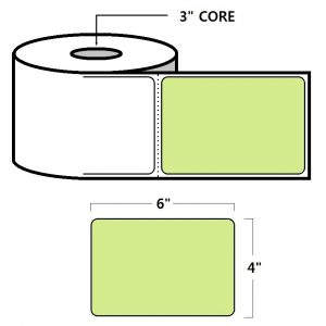 THERMAL TRANSFER LABELS - 4" X 6", GREEN (PMS374)