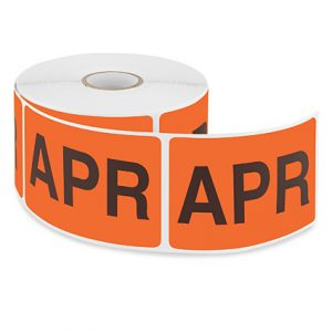 MONTHLY LABEL 2" X 3", 'APR'