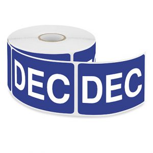 MONTHLY LABEL 2" X 3", 'DEC'
