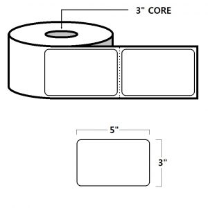 THERMAL TRANSFER LABELS - 3" X 5", WHITE