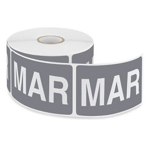 MONTHLY LABEL 2" X 3", 'MAR'