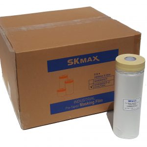 SKmax PRE-TAPED MASKING FILM PAINTER'S PLASTIC 5 FEET BY 82 FEET (1CASE, 25ROLLS)