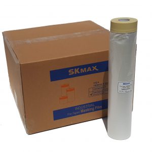 SKmax PRE-TAPED MASKING FILM PAINTER'S PLASTIC 8 FEET BY 66 FEET (1CASE, 25ROLLS)