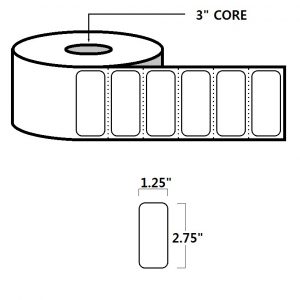 DIRECT THERMAL LABELS - 2.75" X 1.25", WHITE