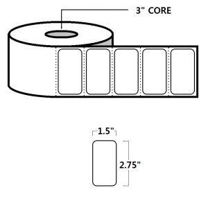 DIRECT THERMAL LABELS - 2.75" X 1.5", WHITE