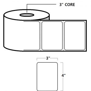 DIRECT THERMAL LABELS - 4" X 3", WHITE
