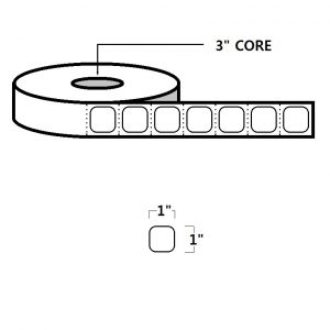 THERMAL TRANSFER LABELS - 1" X 1", WHITE