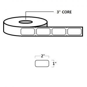 THERMAL TRANSFER LABELS - 1" X 2", WHITE
