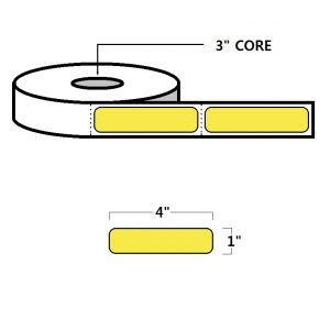 THERMAL TRANSFER LABELS - 1" X 4", YELLOW (PMS101)