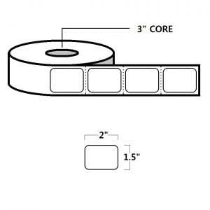 THERMAL TRANSFER LABELS - 1.5" X 2", WHITE