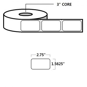 THERMAL TRANSFER LABELS - 1.5625" X 2.75", WHITE