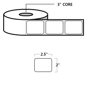 THERMAL TRANSFER LABELS - 2" X 2.5", WHITE