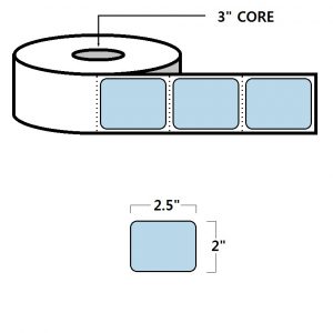 THERMAL TRANSFER LABELS - 2" X 2.5", BLUE (PMS290)