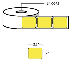 THERMAL TRANSFER LABELS - 2" X 2.5", YELLOW (PMS101)