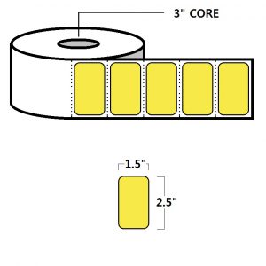 THERMAL TRANSFER LABELS - 2.5" X 1.5", YELLOW (PMS101)