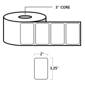 THERMAL TRANSFER LABELS - 3.25" X 2", WHITE
