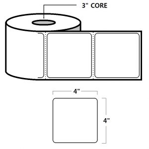 DIRECT THERMAL LABELS - 4" X 4", WHITE
