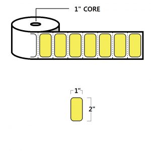 DIRECT THERMAL LABELS - 2" X 1", YELLOW (PMS101), 1" CORE