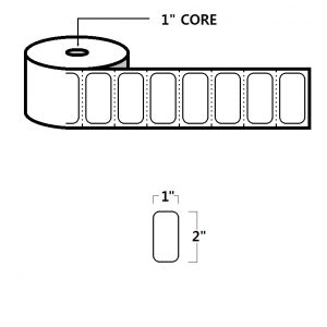THERMAL TRANSFER LABELS - 2" X 1", WHITE, 1" CORE