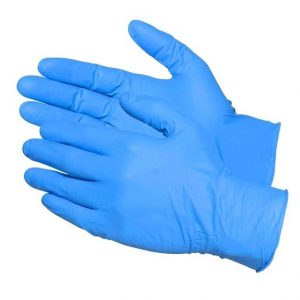 DISPOSABLE NITRILE GLOVES, BLUE - POWDER FREE, L SIZE
