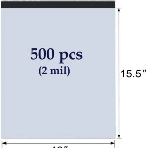 SKmax 2 MIL POLY MAILERS SHIPPING BAGS 12"x15.5" CASE (500PCS)